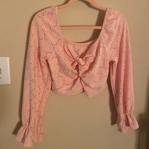 SHEIN Long Sleeve Cropped Blouse